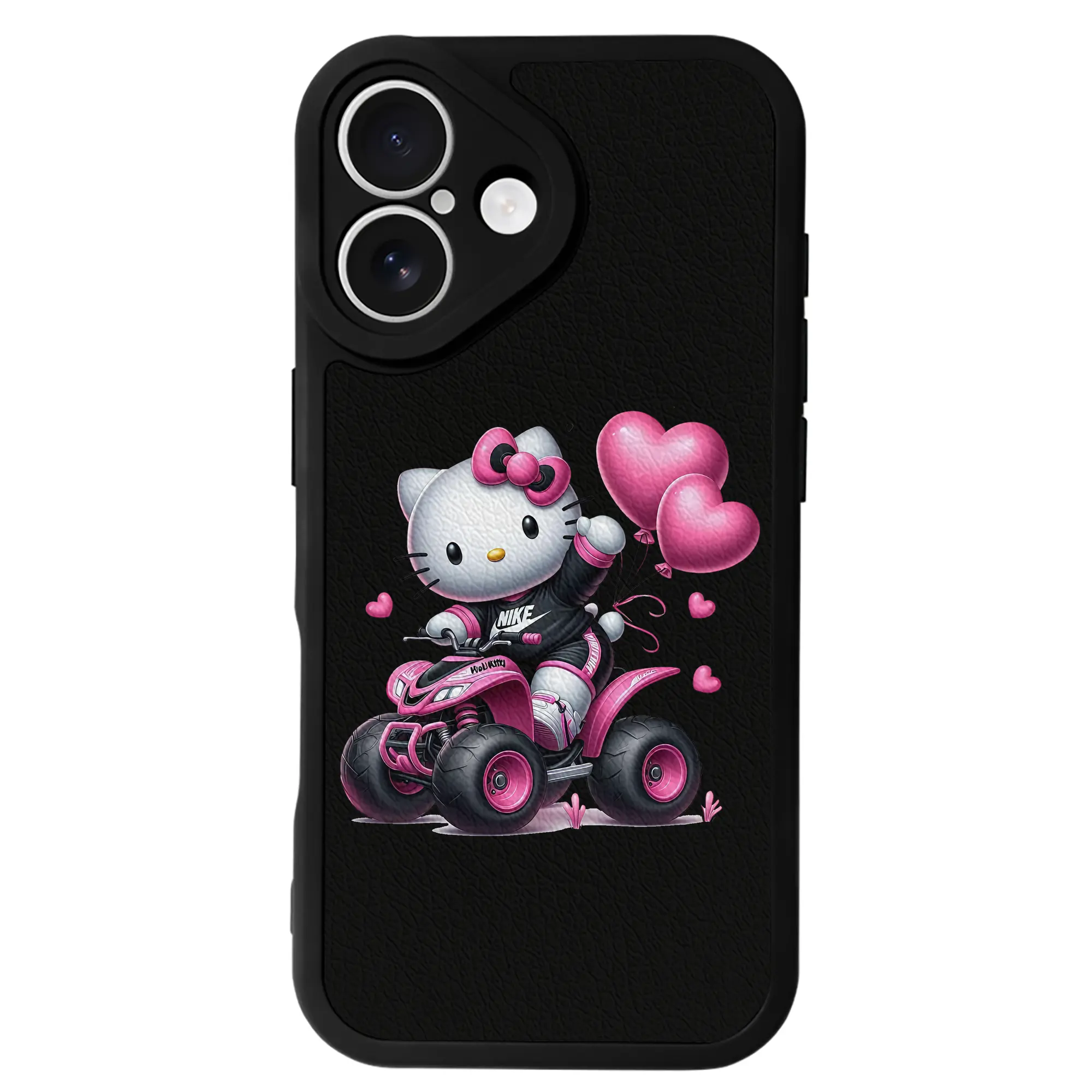 サンリオ グッズ,ハローキティ - IPhone 16シリーズ対応 ・ シリコンスマホケース ・ レザー調 ・ 高精度フィット ・ 耐衝撃 ・ ワイヤレス充電対応 ・ 精密カット